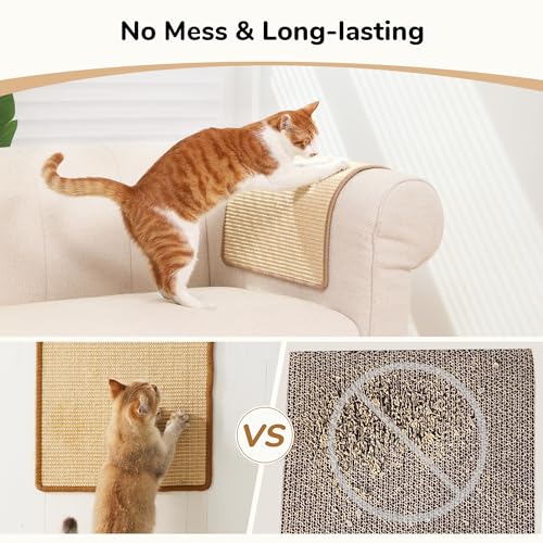 2 Packs Cat Scratching Mat (Beige-2 Packs-19.6 x 11.8 Inch)