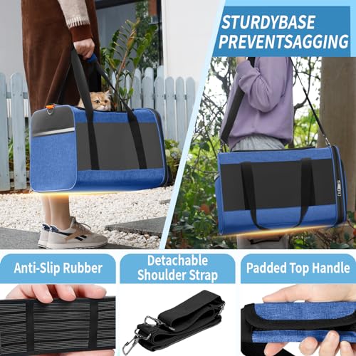Large Cat Carrier Soft (Blue / 18.1"L x 11.8"W x 11.8"H)