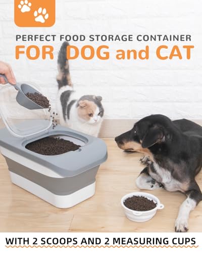 10 26Lbs Airtight Dog Food Container 2Pcs (Light Grey-2/10-26 Lbs)