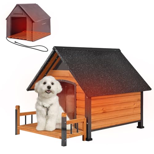 Heated Dog House Outdoor with Insulated Liner