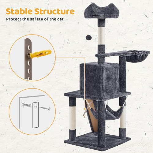 54in Cat Tree (Dark Gray)