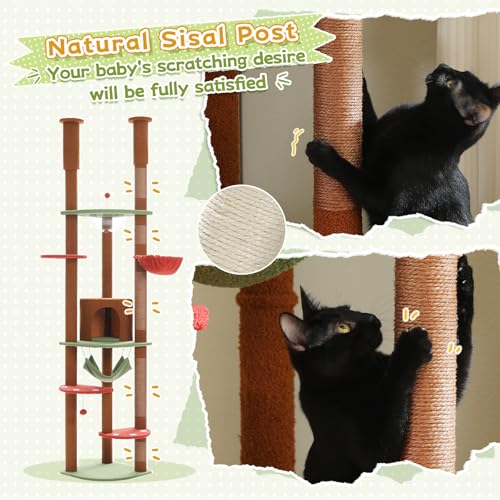 Floor to Ceiling Cat Tree (XXL(93''-101'') / Brown)