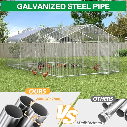 Large Metal Chicken Coop (227.0"L x 107.5"W x 77.0"H)