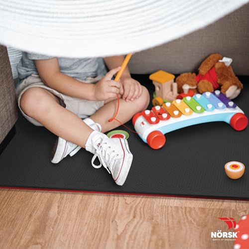 Reversible 1 2" EVA Foam Gym Floor Tiles (6 Tiles - 24 Sq. Ft. / Red / Black)