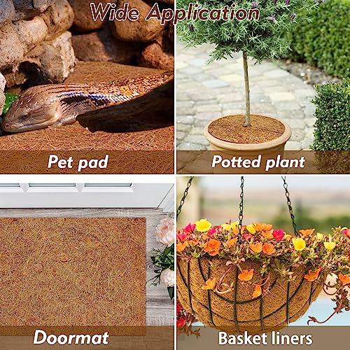 3 Rolls Reptile Carpet 24x48 Inch Coconut Fiber Mat for Tank Bedding (3 Pcs (24X48in))
