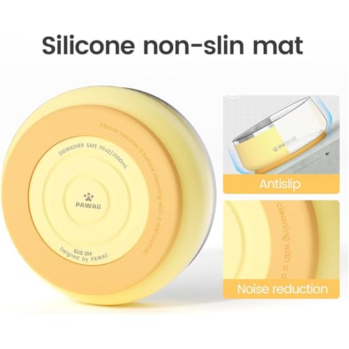 Dog Bowl 68 oz Stainless Steel Food and Water Bowl (68oz / Cheese Yellow)