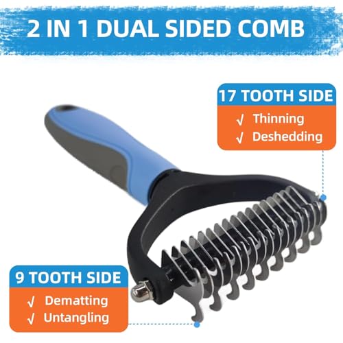 Dog Brush for Shedding (9-Blue)