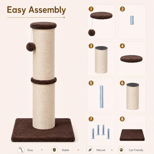 32 Inch Tall Cat Scratching Post (X-Large / Brown)