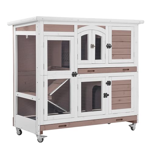 Rabbit Hutch Indoor (Brown2 / 47.2"L x 19.7"W x 42"H)
