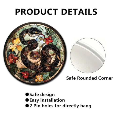 Metal Tin Sign (8×8 Inches / Snake)