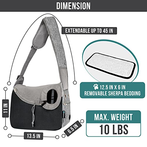 Dog Sling Carrier for Small Dogs (Gray)