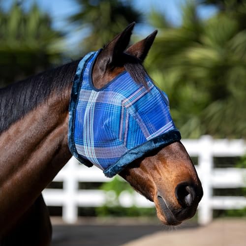Kensington Fly Mask with Fleece Trim for Horses (181 - Kentucky Blue)