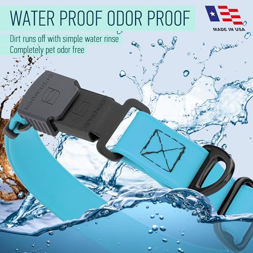 Biothane Waterproof Dog Collar with Herm Sprenger Stainless Steel Quick Release Buckle (W 1" x L 15"-25" / Sky Blue)