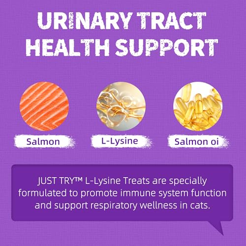 13.4 OZ Lysine Cat Treats Natural Salmon Flavor Healthy Cat Training Biscuits Snacks Lysine Dental Care Treats for Cats & Kittens