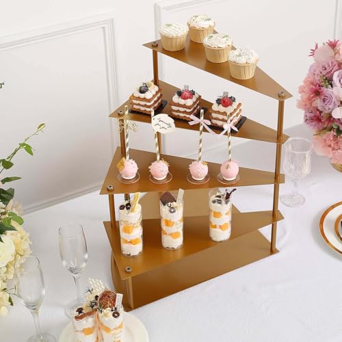 Efavormart 17" Tall 4 (4-Tier 17" Spiral / Gold)