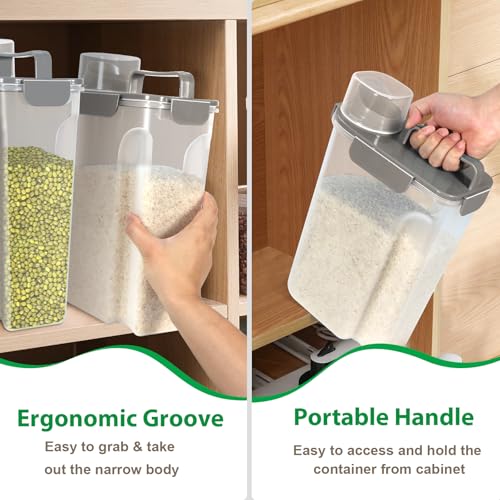 Airtight Rice Container 10 Lbs (6Qt-Grey)