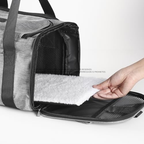 Pet Carrier Bag for Small Medium Cats Dogs Puppies up to 26 Lbs (20.9"L x 12.6"W x 12.6"H / Grey)