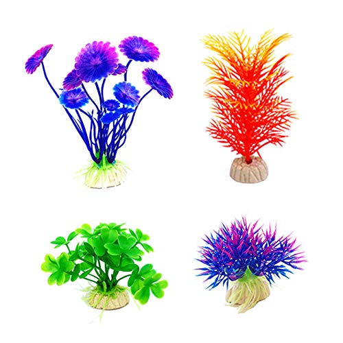 Artificial Aquatic Plants 11 Pcs Small Aquarium Plants Artificial Fish Tank Decorations (11-pack)