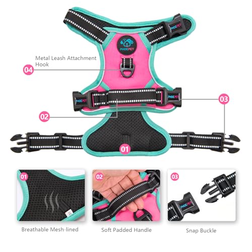 Upgraded No Pull Dog Harness (Pink / Extra Large)