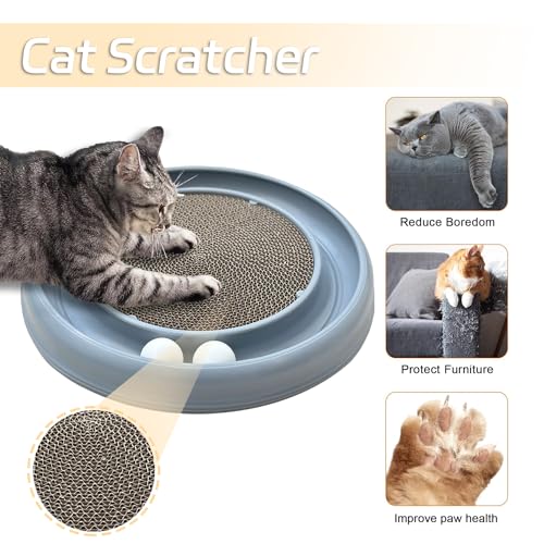 Interactive Cat Ball Track Toy for Indoor Cats (Grey)