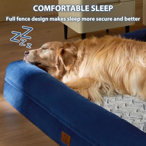 XXL Extra Large Orthopedic for Senior Dog BedComfy Sleeping (Blue / XX-L (45x35x7in))