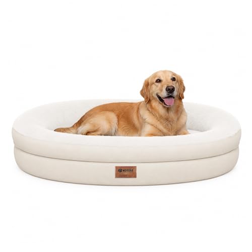Waterproof Orthopedic Dog Bed for Large Dogs (Light Beige / 44"L x 32"W x 7.5"Th)