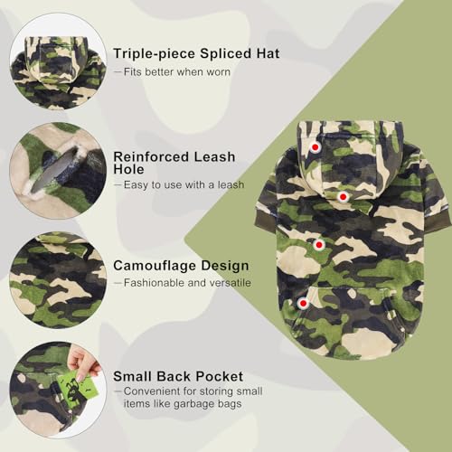 Dog Hoodie for Small Medium Dogs Puppy (Medium / Army Green)