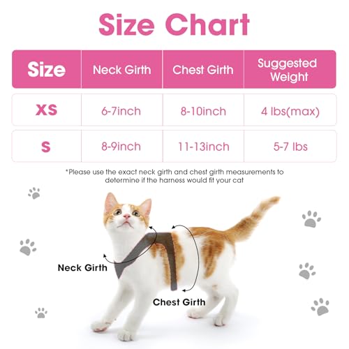 Cat Vest Harness and Leash Set (Pink / XS)