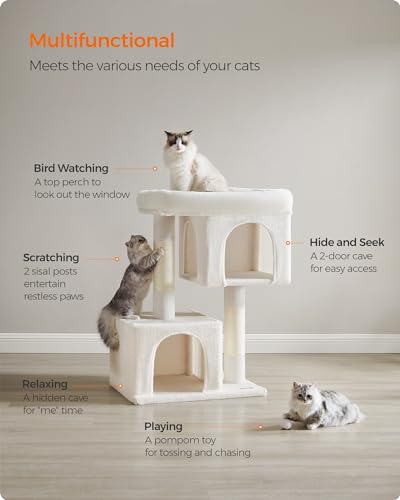 Cat Tree 40.6 (XL (26.8"L x 18.9"W x 40.6"H) / Cream White)