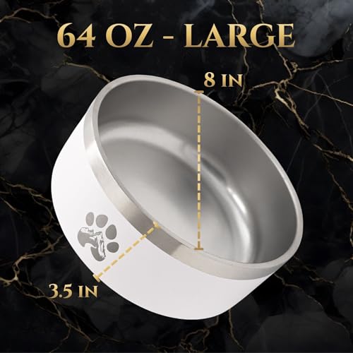 Stainless Steel Dog Bowl (Khaki / 64oz)