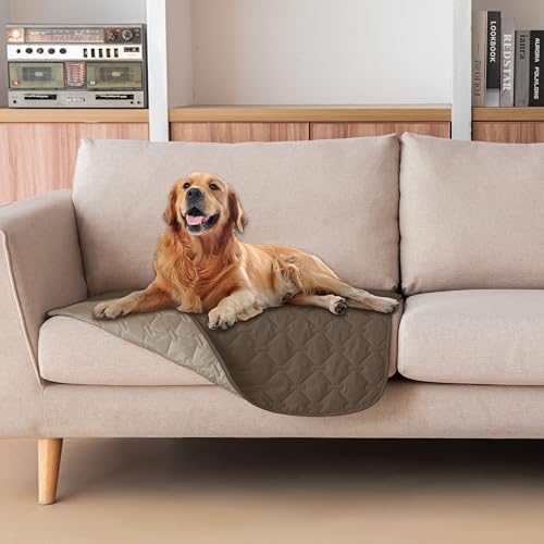 100% Double Sided Waterproof Dog Blanket Soft Pet Bed Cover Reversible Protect Furniture Couch Sofa Car for Puppy Cat Kids (30x30 Inch (Pack of 1) / Dark Walnut/Light Walnut)