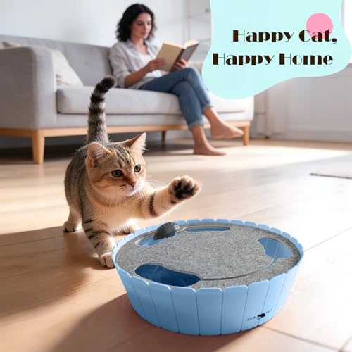 Interactive Cat Toy with Running Mouse (C-Blue)