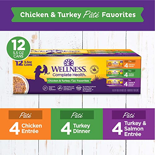 Complete Health Pate Variety Pack Adult Canned Wet Cat Food (5.5 Ounce (Pack of 12))