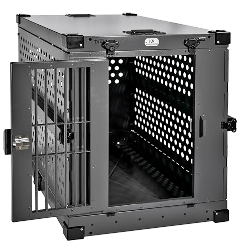 Aluminum Collapsible Dog Crate (Gray / 41.6"L x 29.7"W x 33.9"H)