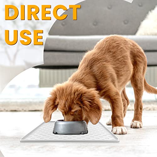 Pet Placemat for Dog and Cat (11.8"L x 11.8"W / White)