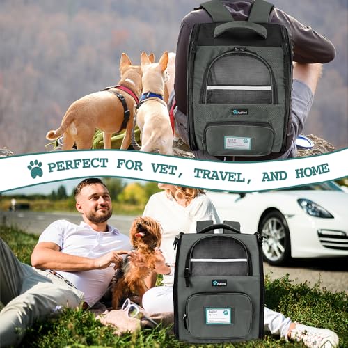 Dog Backpack Carrier for Small Large Cat (Dark Gray)