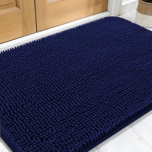 Dog Door Mat for Muddy Paws 34x21 (Navy Blue / 34" X 21")