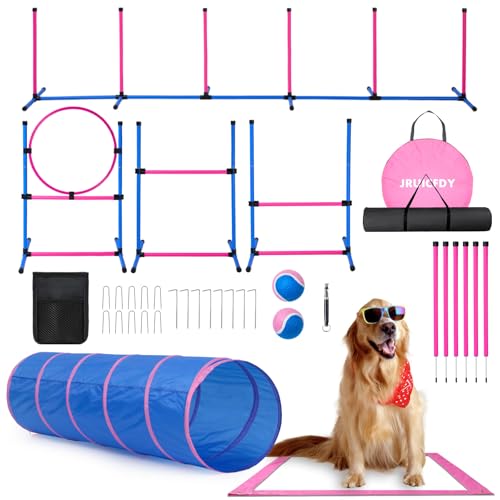 Dog Agility Course Backyard Set (Pink-15 PCS SET)