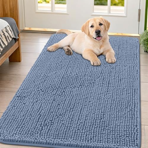 Dog Door Mat for Muddy Paws 47x32 (Airy Blue / 47"X32")