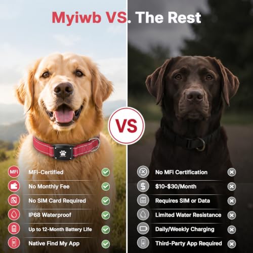 GPS Dog Collar with Tracker (Red / S(12.5''-16''))