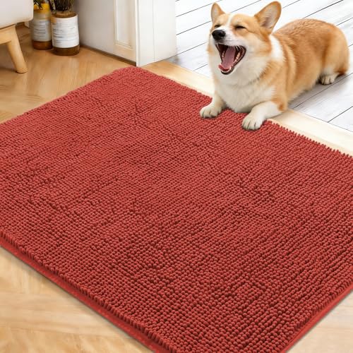 Dog Door Mat for Muddy Paws 40x32 (Maple Red / 40" X 32")