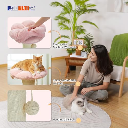 Flower Cat Scratching Post (Thick Post / Pink FLower)