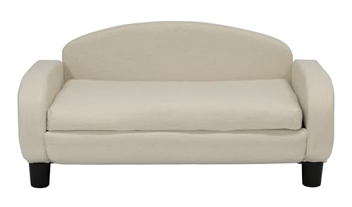 Cat Sofa Bed Pet Couch for Indoor Cats Elevated Cat Beds with Removable Washable Mattress Cover for Kitten (Pet Sofa / Oatmeal)