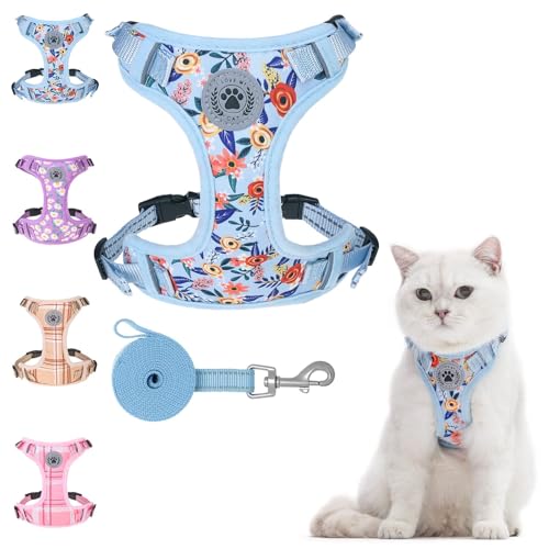 Cat Harness and Leash Set (Blue / S (Chest: 11 - 16"))