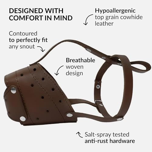Leather Basket Muzzle (Brown Closed)