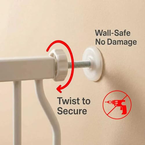 Narrow Baby Gate for Stairs 25 (White / 25"-28"/63.5-71CM)