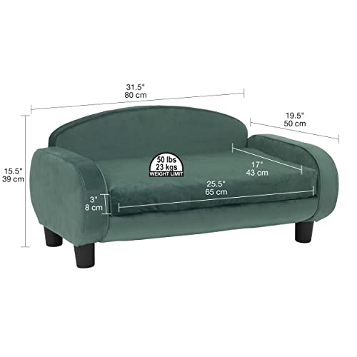 Cat Sofa Bed Pet Couch for Indoor Cats Elevated Cat Beds with Removable Washable Mattress Cover for Kitten (Pet Sofa / Teal)