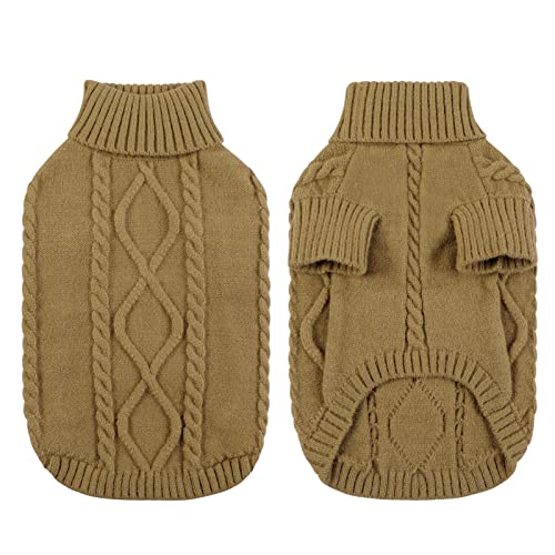 Small Dog Pullover Sweater for Medium Dogs Boy (Medium / Light Brown)