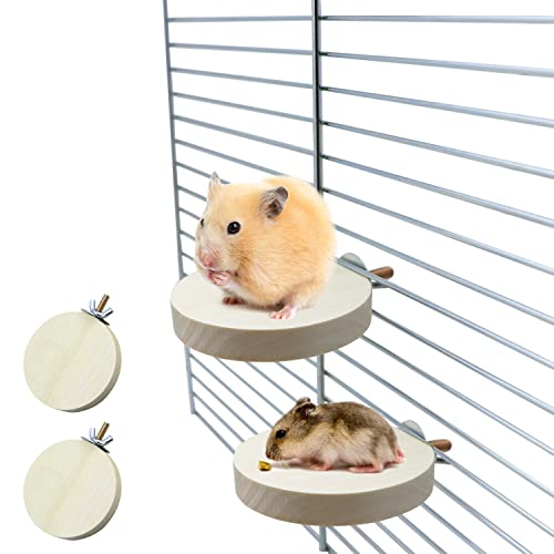 2Pcs Wooden Bird Perch Platform for Small Parrot Cage Stand
