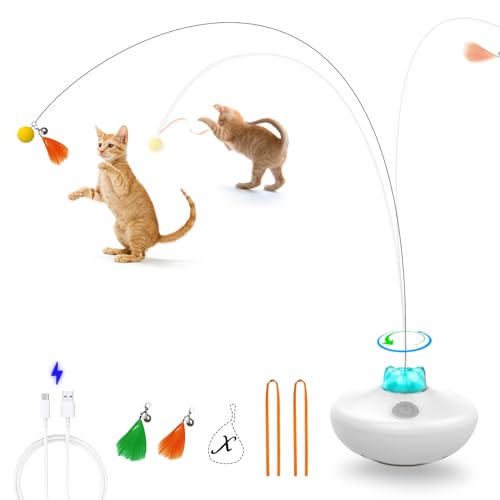 Interactive Cat Toys Indoor Cats Toy Automatic Moving Feather Wand
